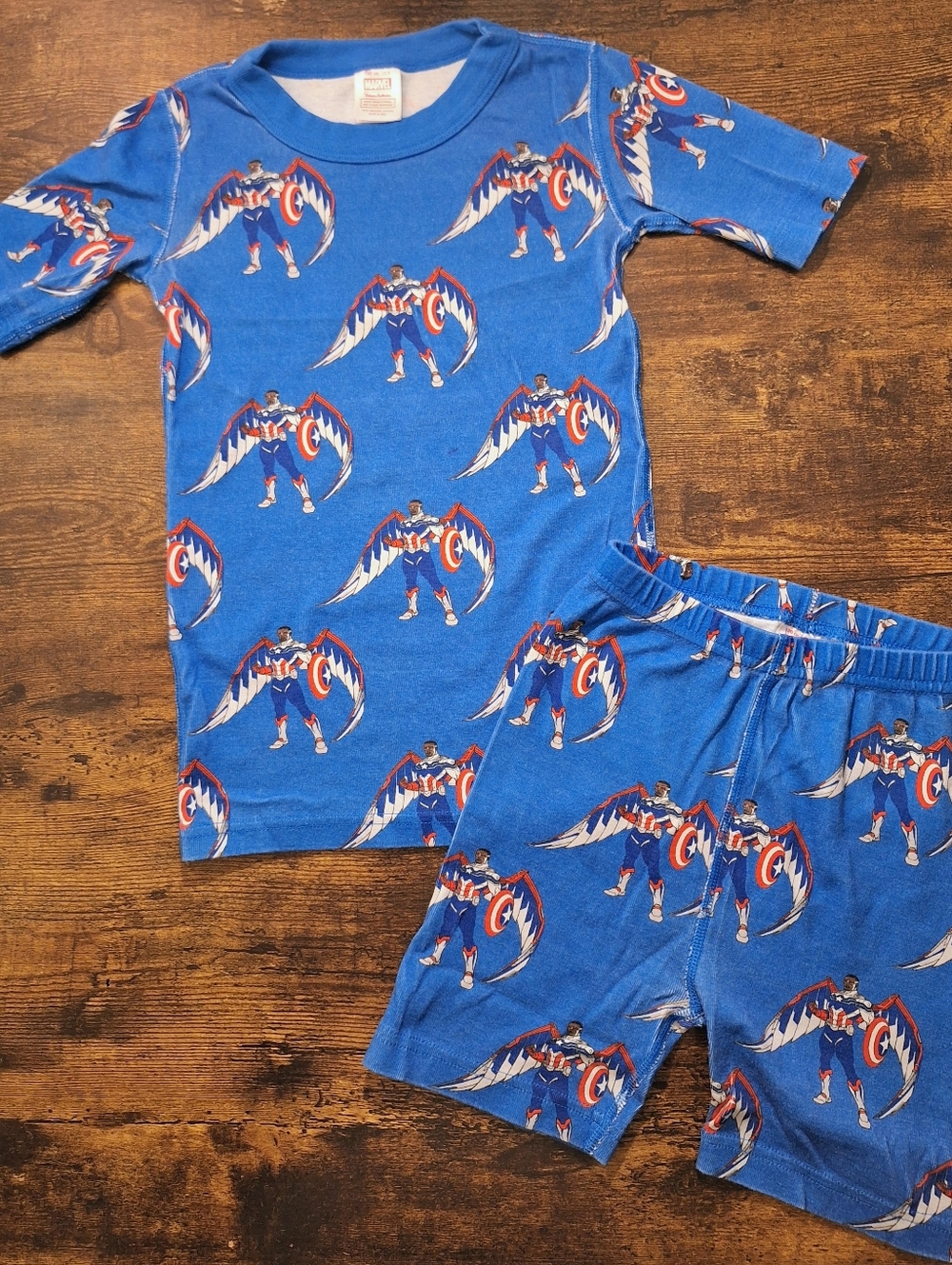 Hanna Andersson Captain America  Print Kids Pajama Set - Short Sleeve & Shorts